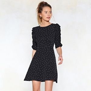 What's Your Ruche Hun Polka Dot Dress